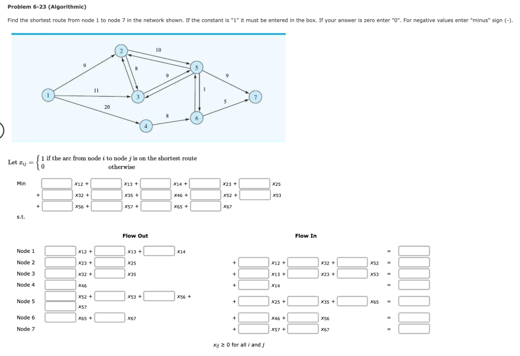Problem 6-23 (Algorithmic) Find the shortest