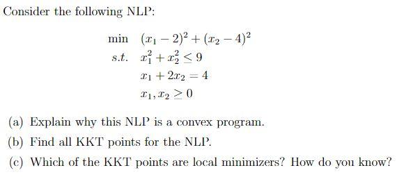 Consider the following NLP:
