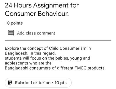 24 Hours Assignment for Consumer Behaviour. 10