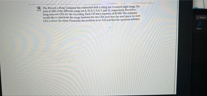 The Record-a-Song Company has contracted with a