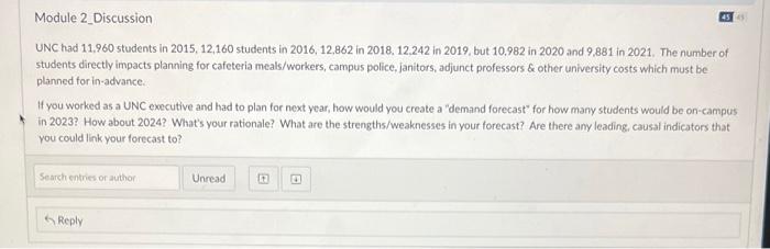 UNC had 11,960 students in 2015, 12,160 students