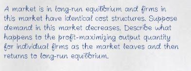 A market is in long-run equilibrium and firms in