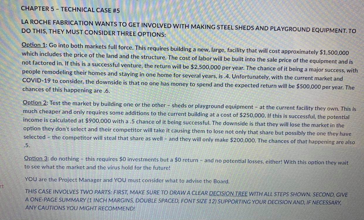 CHAPTER 5 - TECHNICAL CASE #5 LA ROCHE