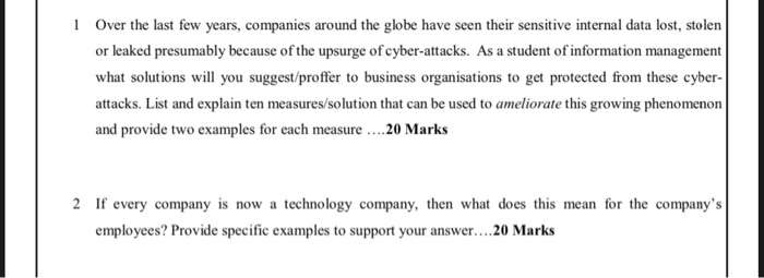 1 Over the last few years, companies around the
