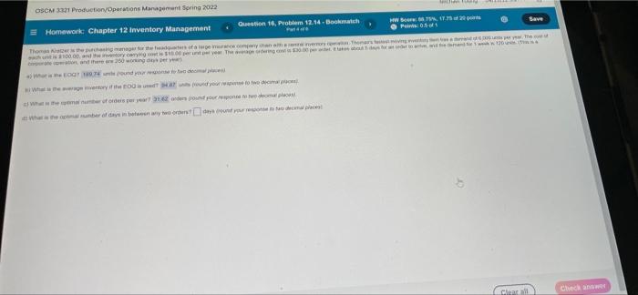 OSCM 331 Production/Operations Management Spring