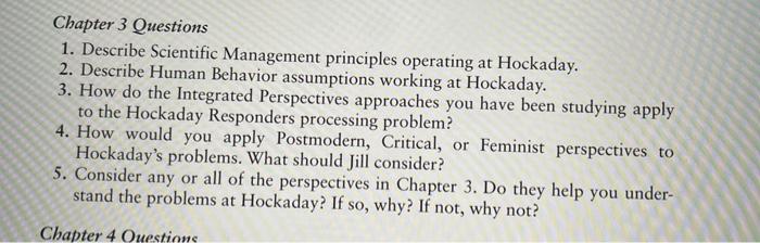 in this book Chapter 3 Questions 1. Describe