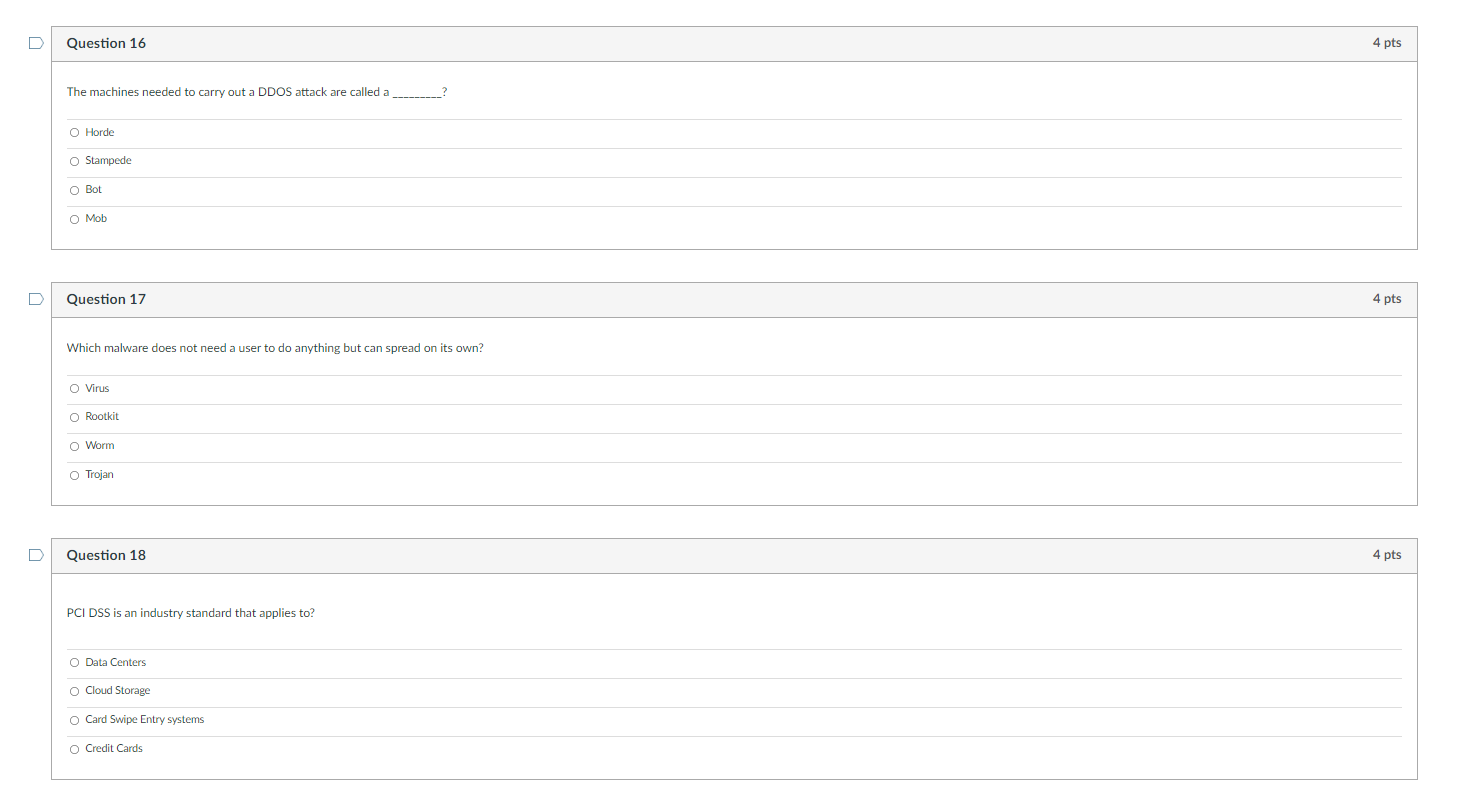 D Question 16 The machines needed to carry out a
