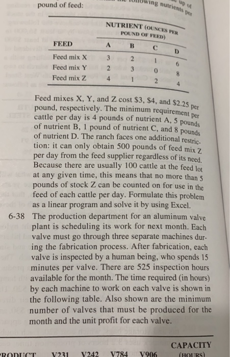 please help using spreadsheet Unowing nutrients