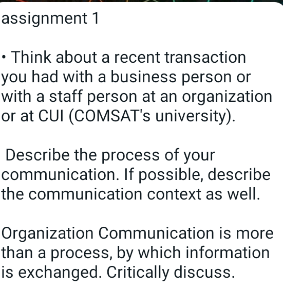 explain them in simple wording assignment 1 Think