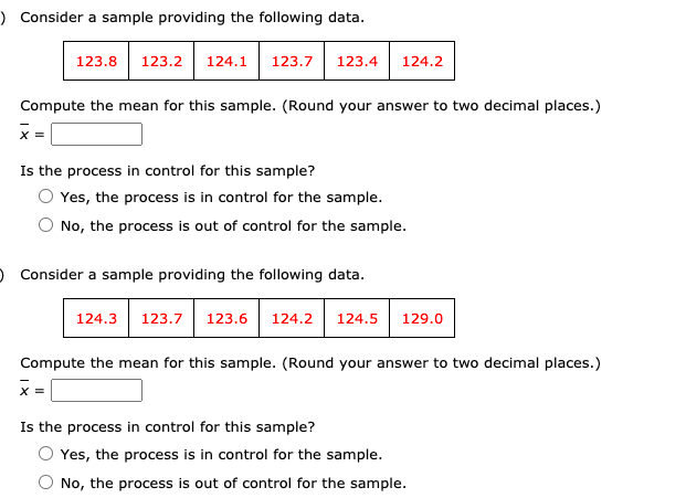 (a) Compute the upper and lower control limits if