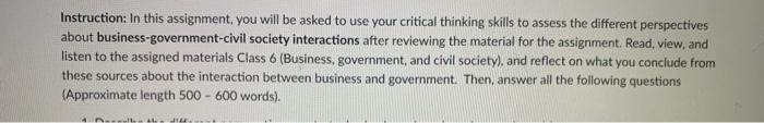just #3 Instruction: In this assignment, you will