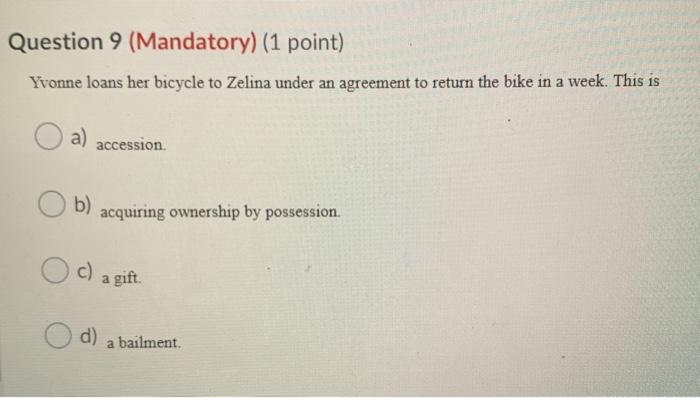 Question 8 (Mandatory) (1 point) Jackson