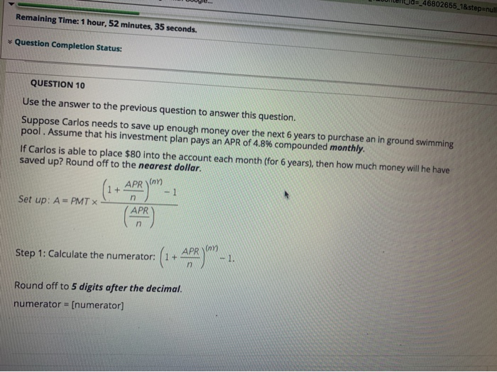 Question Completion Status: QUESTION 11 Use the