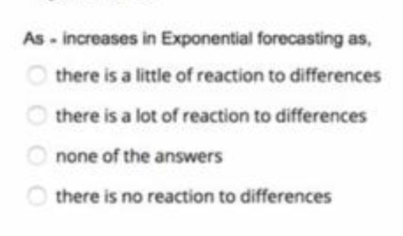 As - increases in Exponential forecasting as,