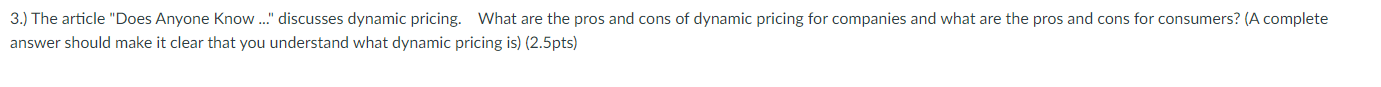 3.) The article "Does Anyone know..." discusses