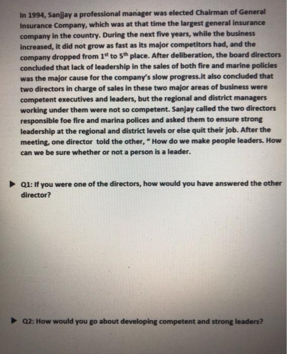 In 1994, Sanjjay a professional manager was