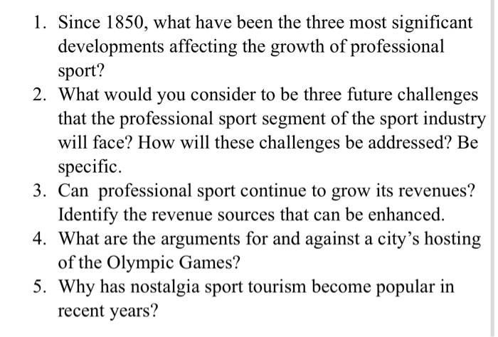 1. Since 1850, what have been the three most