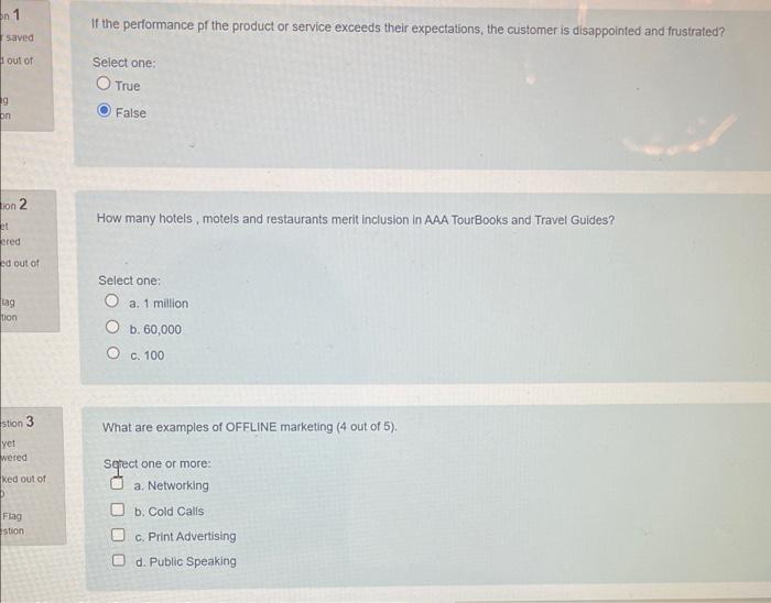 If the performance pf the product or service