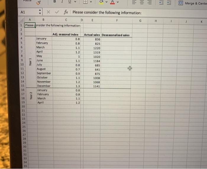 investment forecast analytic ili Merge & Cente A1