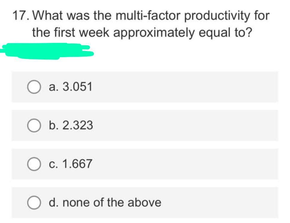 17. Please I need 1 line explanation for each