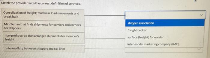 please match all 4 the drop down box are the