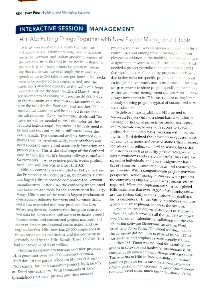 case study 1,2,3,4 584 Part Four Building and