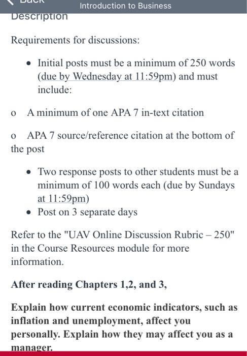 Introduction to Business Description Requirements