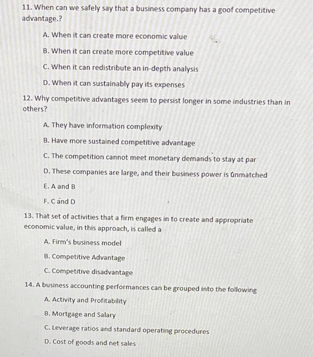 Multiple choices i need help 7. High-quality