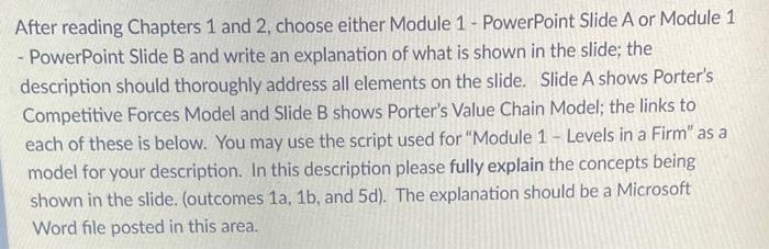 After reading Chapters 1 and 2, choose either