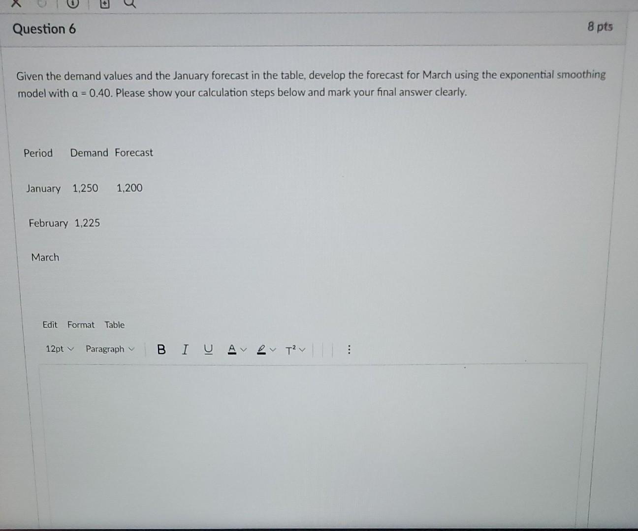 please show all your work Given the demand values