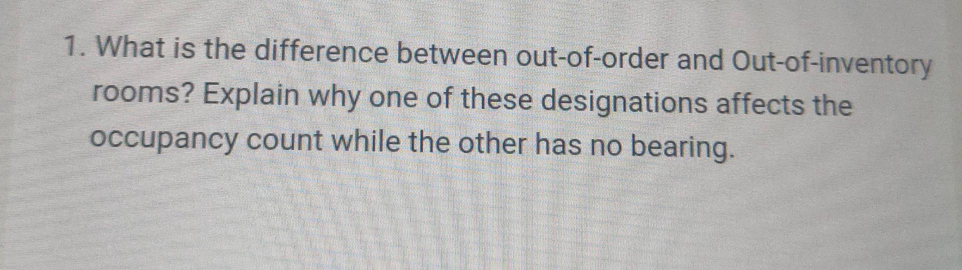 1. What is the difference between out-of-order