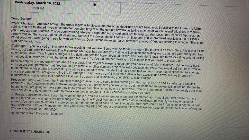 Write down possible conversations in a meeting