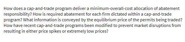 How does a cap-and-trade program deliver a