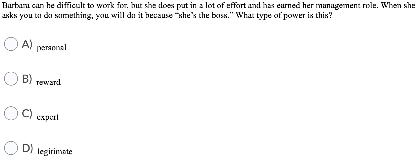 As a management trainee, you are assigned to a