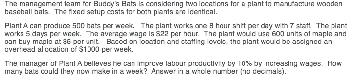 The management team for Buddy's Bats is