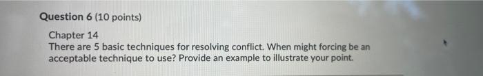 supervisory skills Question 6 (10 points) Chapter