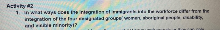 Activity #2 1. In what ways does the integration