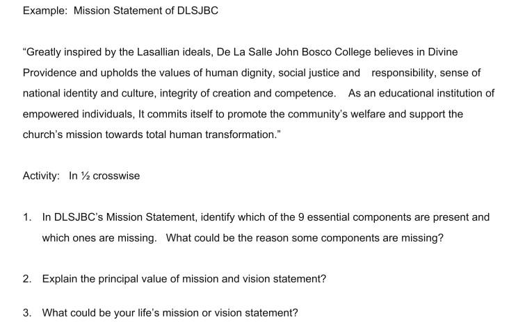 the 9 essential components; nevermind the vision