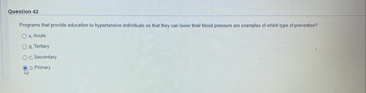 Question 42 Programs that provide education to