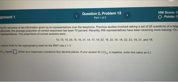 Question 2, Problem 13 HW Score: 33.33%, 13.33 of