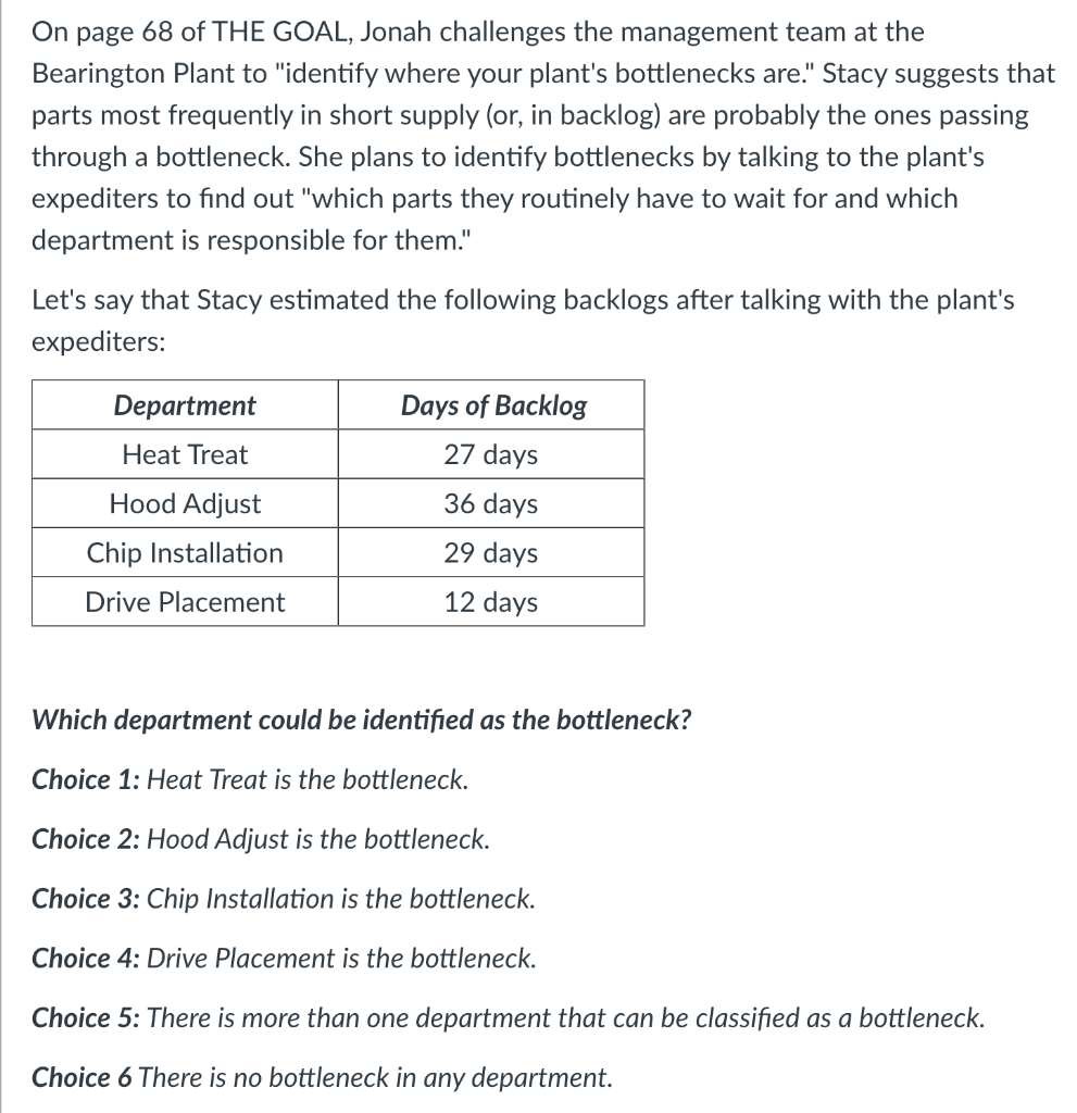 On page 68 of THE GOAL, Jonah challenges the