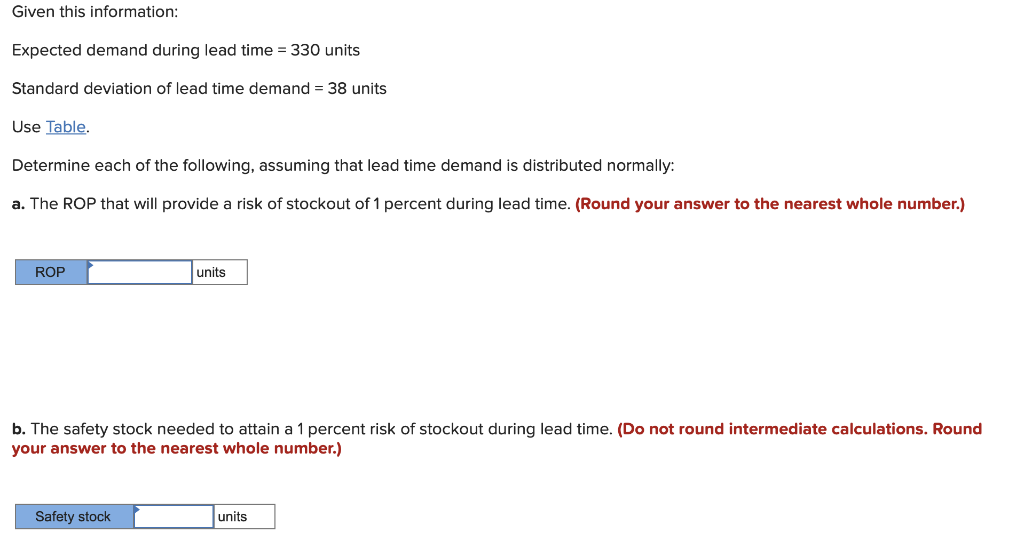 #1 Question 2 Given the following information,