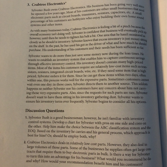 oing very well since esses that need tors, etc. A