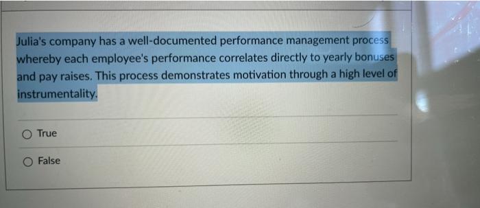 Julia's company has a well-documented performance