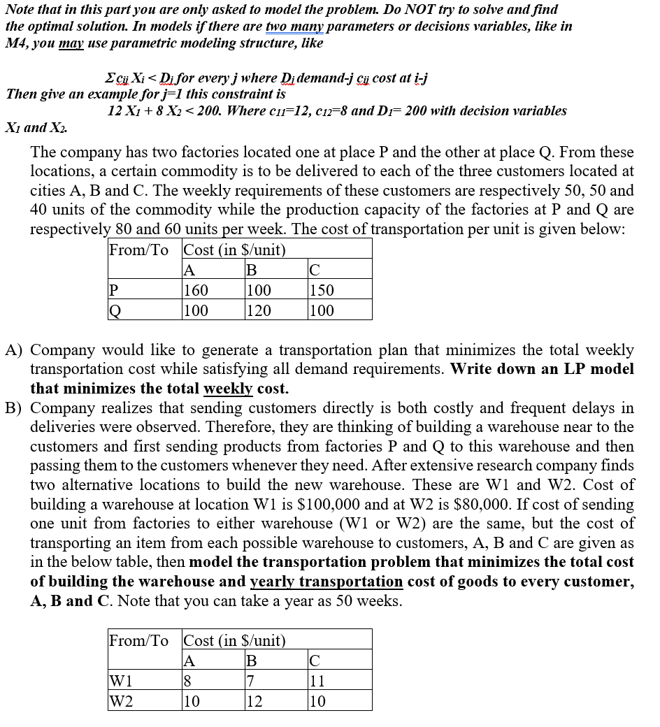 Note that in this part you are only asked to