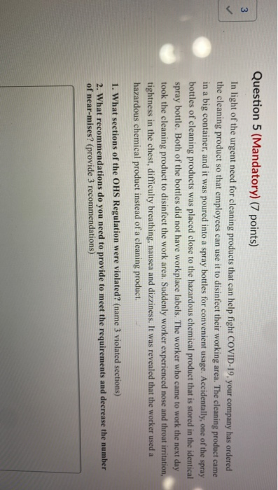 Question 5 (Mandatory) (7 points) 3 < In light of