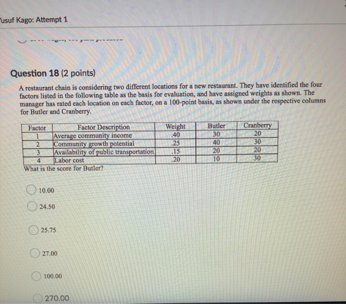Question 5 (2 points) From the analysis for Kane