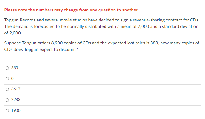 Please note the numbers may change from one