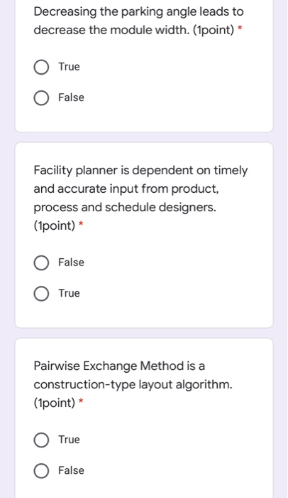 Facilities Planning Decreasing the parking angle