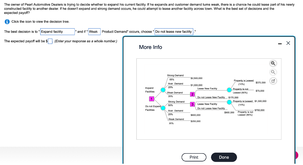 expected payoff? Click the icon to view the